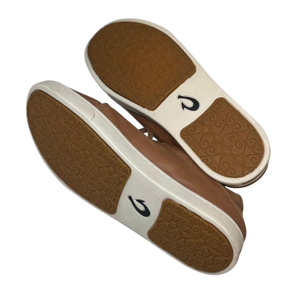 NEW OluKai Pehuea Li 'Ili Womens Sneakers Size 9.5 Brown Leather Convertible - Picture 6 of 6